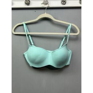 Kindly Yours So Comfy Wire-Free Balconette Push Up Bra‎ Womens Medium Blue Tint